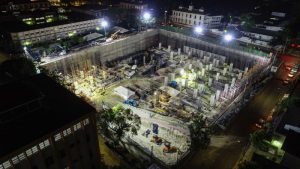 Foto distribuida por la DOM del estado actual de la construcción del nuevo Hospital Rosales. Foto Dirección de Obras Municipales