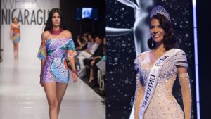 Sheynnis Palacios modeló  para el diseñador salvadoreño Manuel Hurtado en 2017