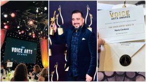 Artista de la voz Mario Cordova triunfa en los Voice Arts