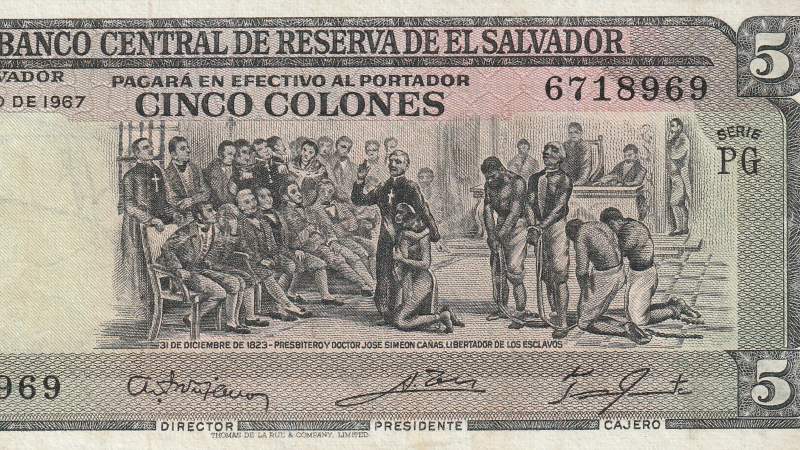 Billete conmemorativo, emitido por el BCR en 1967.
