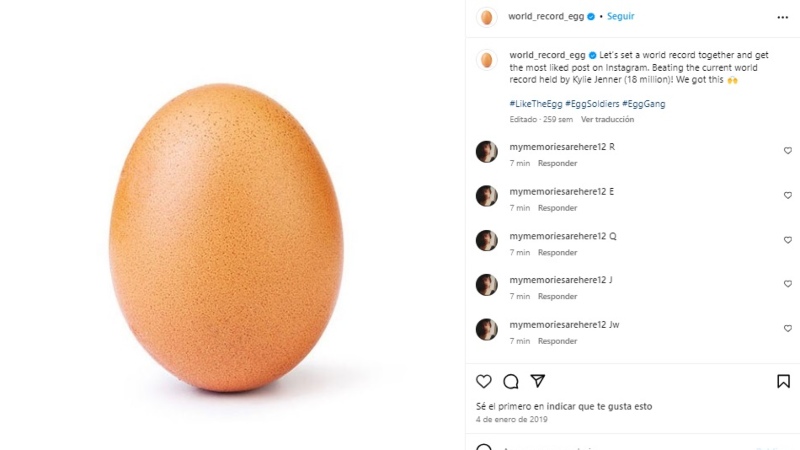 huevo en Instagram