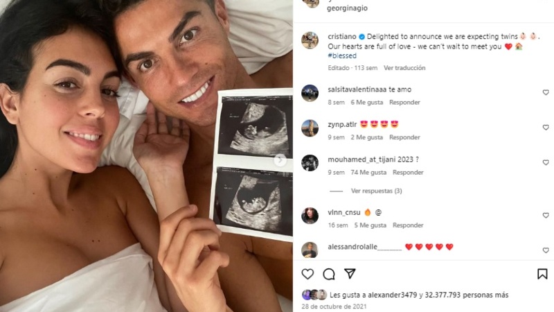 Georgina y Ronaldo en Instagram