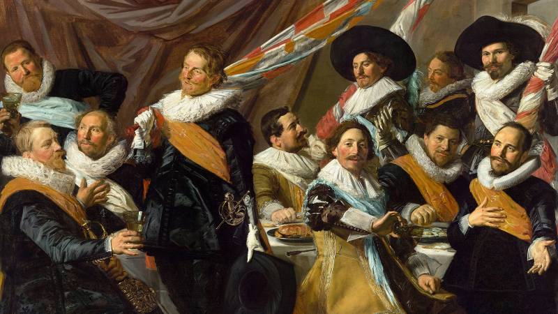 Detalle de la pintura "Banquete de los oficiales" de Frans Hals