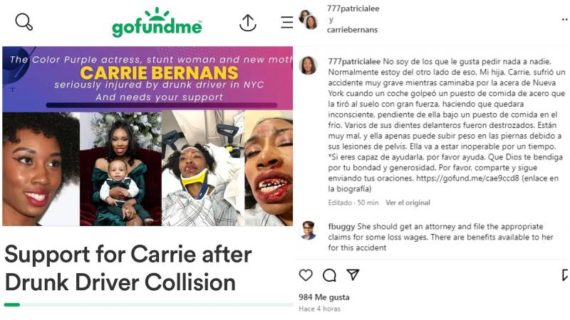 Familia de la actriz Carrie Bernans pide ayuda económica y oraciones