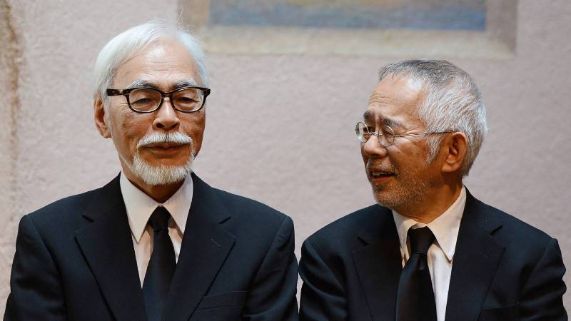 Hayao Miyazaki y el productor Toshio Suzuki