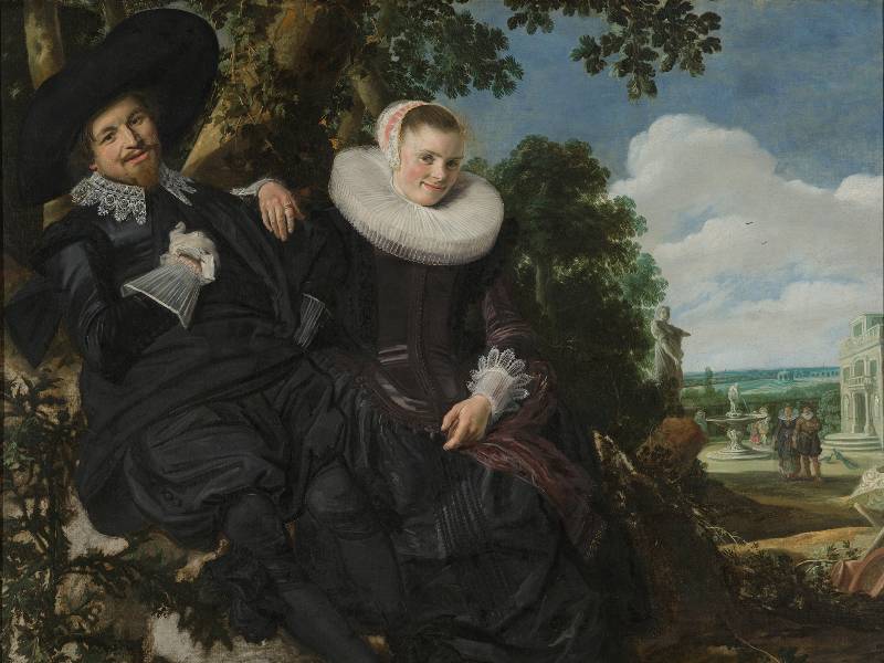 Detalle de la pintura "Retrato de una pareja" de Frans Hals