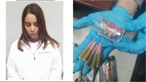 La acusada fue detenida la tarde del 5 de enero después de un chequeo a su equipaje. Fotos @Vi11atoro/FGR