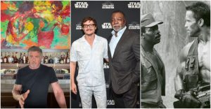 Carl Weathers, Pedro Pascal, Sylvester Stallone y Arnold Schwarzenegger.