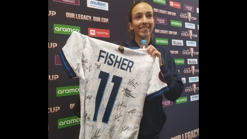 Samantha Fisher Selecta Femenina Camiseta Recuerdo Copa Oro W
