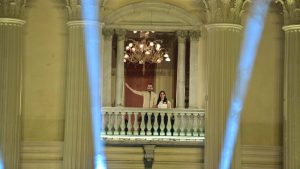 Nayib Bukele celebra el gane de las elecciones