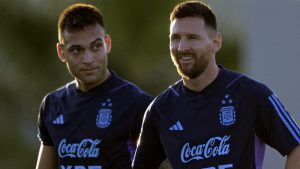 Lautaro Martinez Leo Messi Argentina Selecta amistoso