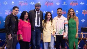 Juan Luis Guerra y compañía en conferencia de prensa de la película Capitán Avispa