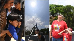 Observacion de eclipse desde Universidad Don Bosco