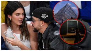 Kendall Jenner - Bad Bunny- museo del Louvre
