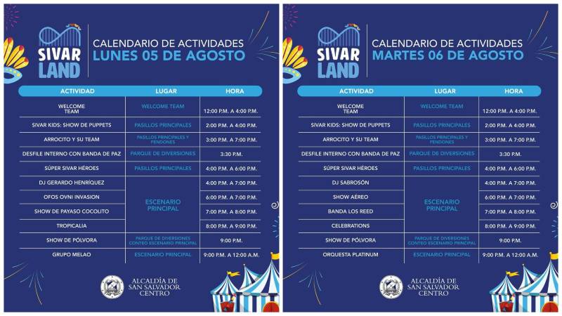 Feria 5 y 6 de agosto