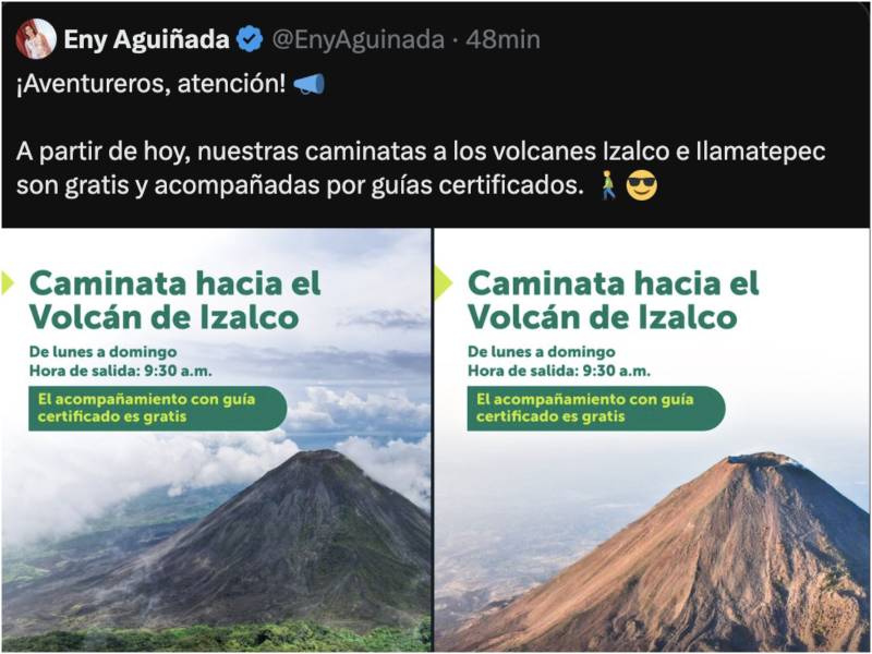 Post de la directora del ISTU sobre cobros en volcan de Santa Ana