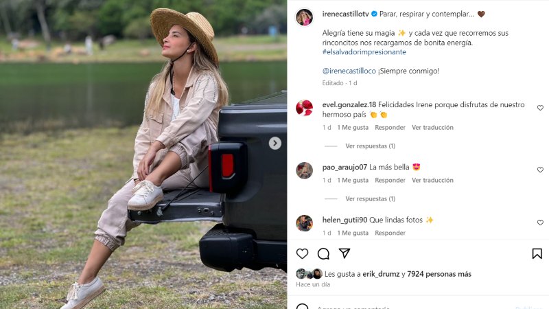 Irene Castillo visitó la laguna de Alegría en Usulután. 