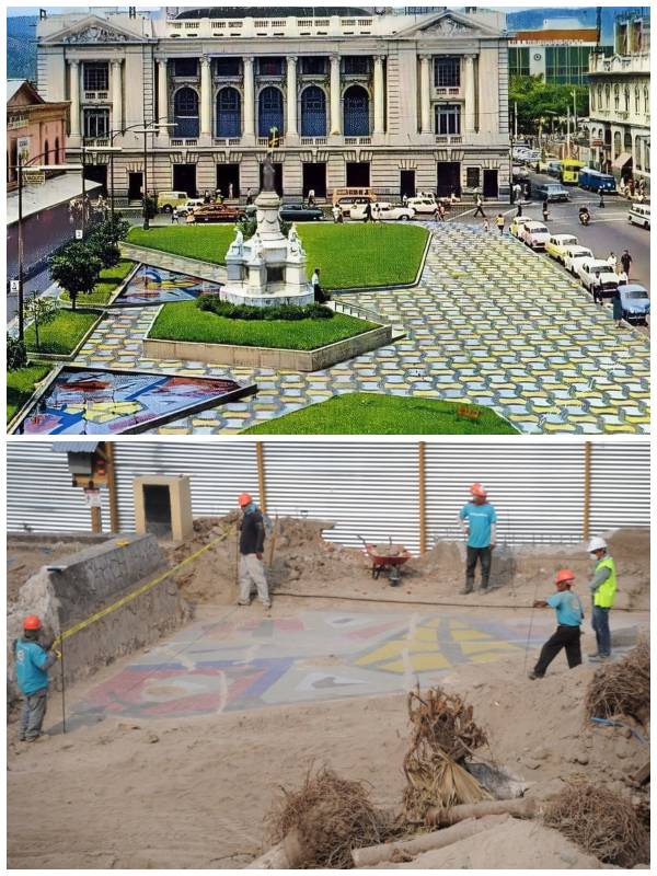 Espejos de agua plaza Morazán