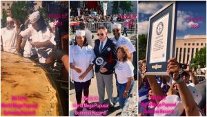 Mega pupusa en Washington rompe récord Guinness