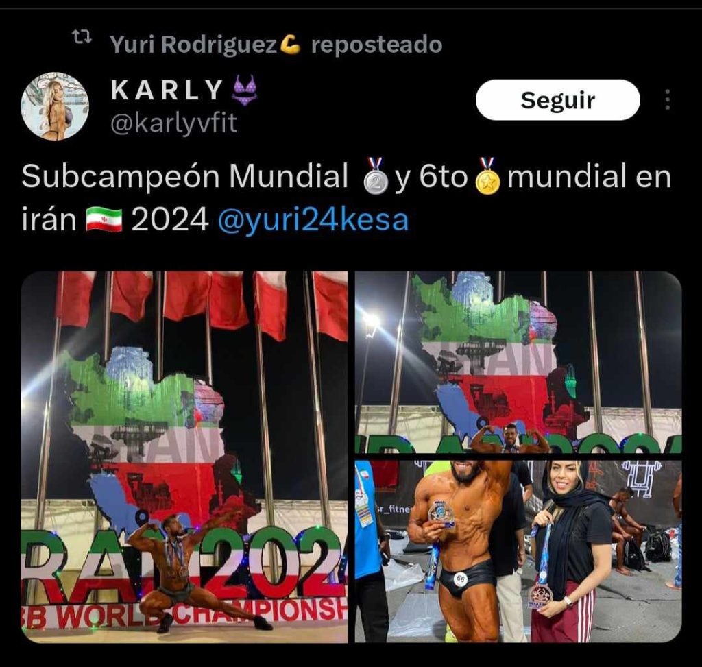 Yuri Rodriguez subcampeon mundial Iran Karla Velasquez