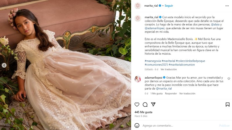 Alaïa modela vestidos de primera comunión