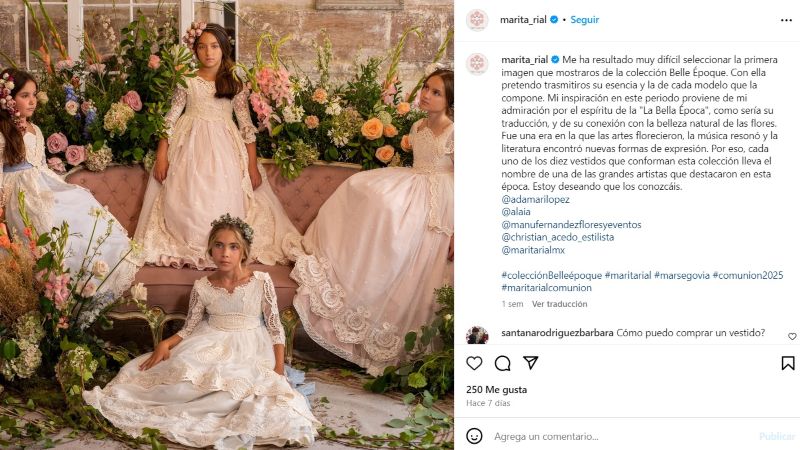 Alaïa modela vestidos de primera comunión