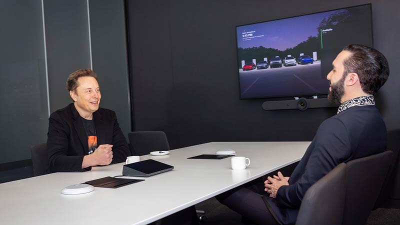 Elon Musk con Nayib Bukele. Foto EDH / Casa Presidencial