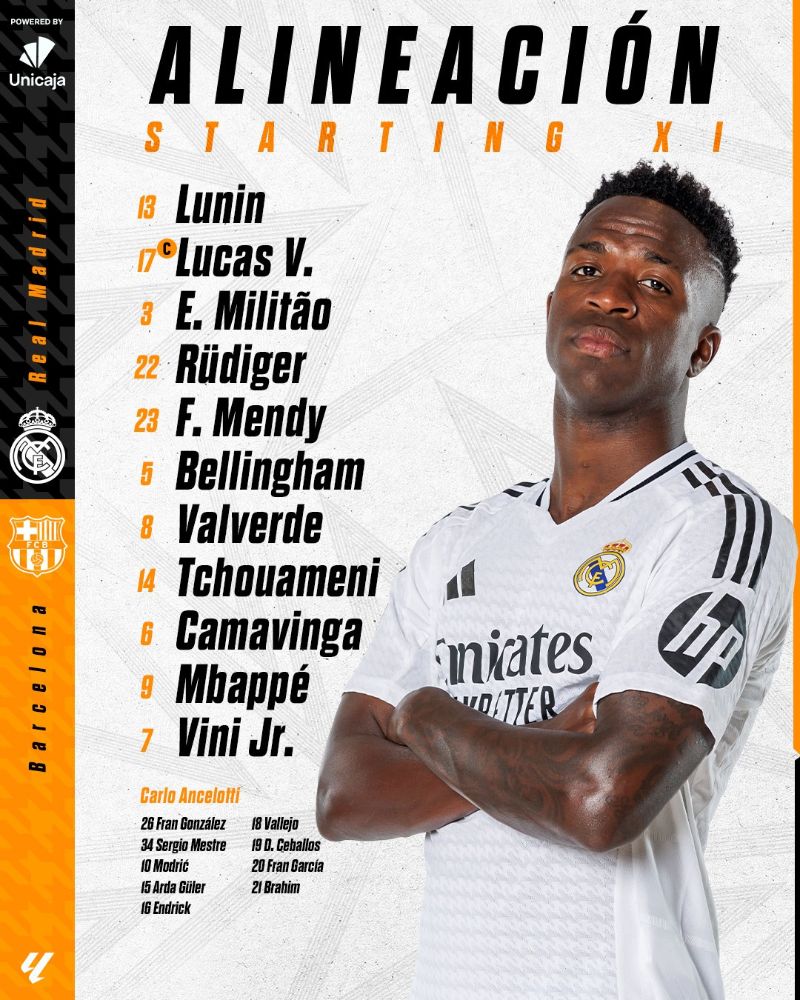 real madrid alineacion clasico laliga 2024 octubre 01