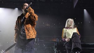 Mike Shinoda and Emily Armstrong of Linkin Park