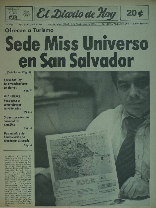 Portada de El Diario de Hoy 2 de noviembre 1974