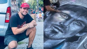 pintor italiana Giovanni Coocia pinta Magico González