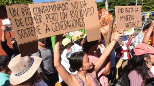 Jóvenes que asistieron a la manifestación afirmaron no estar a favor de la minería, 