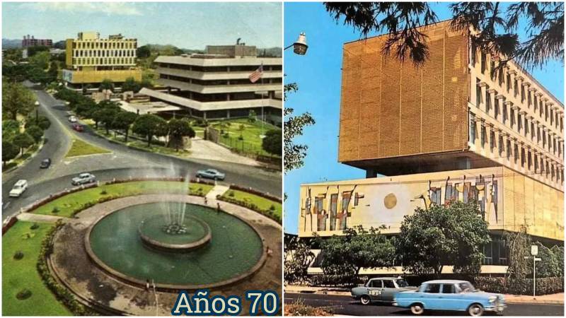 Mural del artista Carlos Cañas que adornó el antiguo edificio de las Cajas de Crédito en la 25 avenida norte.