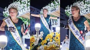 reina adulto mayor en carroza carnaval de San Miguel