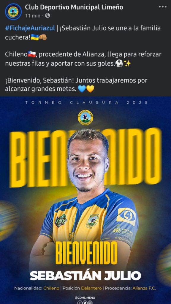 Sebastian Julio refuerzo Limeno Clausura 2025