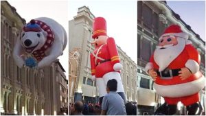 desfile navidad globos coca centro historico salvador