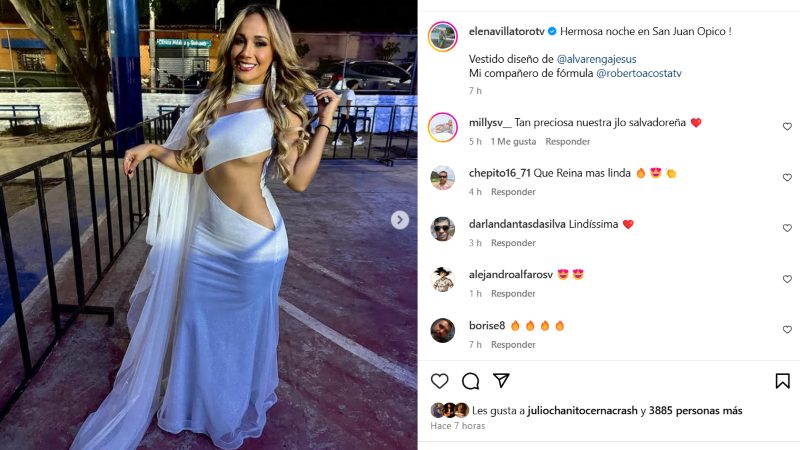 Elena Villatoro modeló un diseño de Jesús Alvarenga. Foto: Imagen de carácter ilustrativo y no comercial / https://www.instagram.com/p/DDyqKwORS1v/?img_index=1