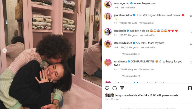 Selena Gómez se ve muy feliz con Benny Blanco.