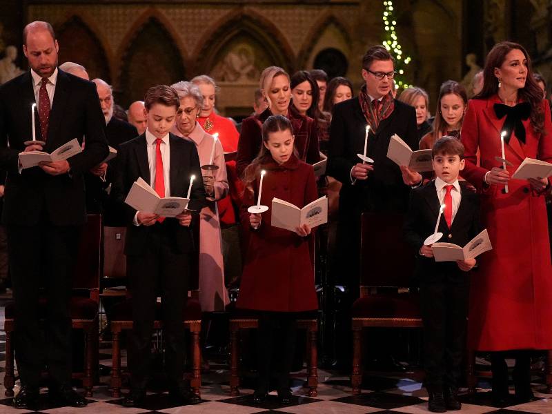 Príncipes de Gales con sus hijos en concierto de villancicos 2024