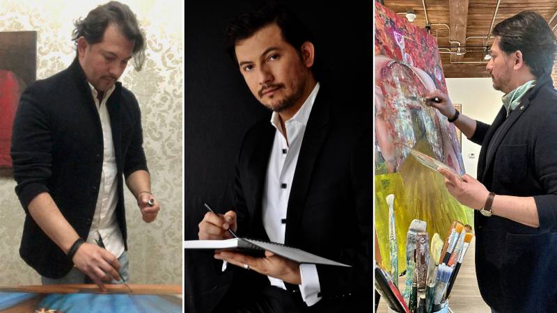 Pintor Eleazar Sanchez abre brecha en Italia