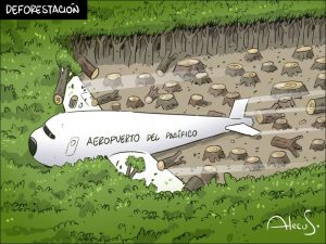 Caricatura Alecus deforestacion Aeropuerto Pacifico