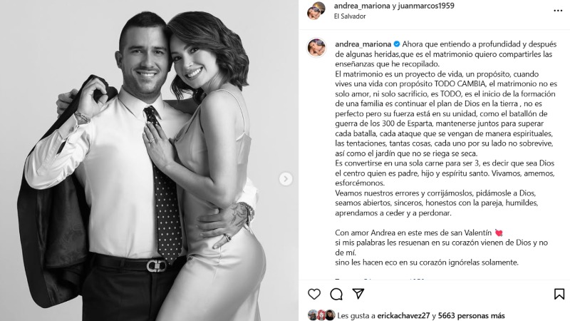 Andrea Mariona abrió su corazón en las redes sociales.