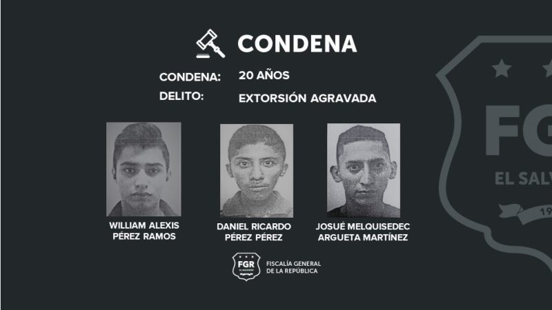 En marzo de 2024, tres integrantes de la 18 Revolucionarios también fueron condenados por extorsionar a comerciantes de Ciudad Delgado. Cortesía: FGR
