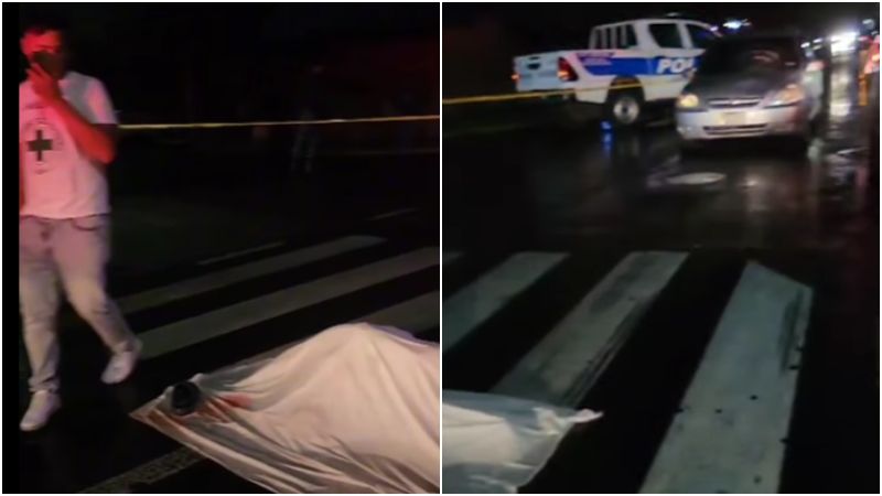 La víctima quedó tendida en un paso de cebra. Foto / Cruz Verde