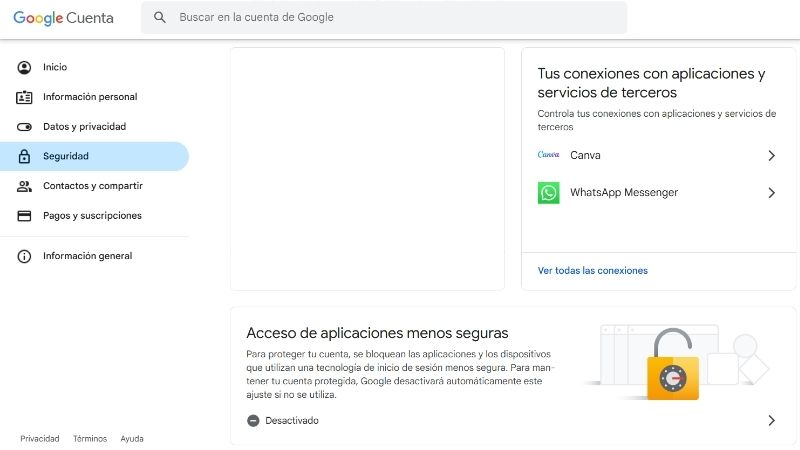 Gmail vinculación apps