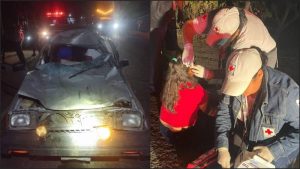 El accidente ocurrió la noche del lunes en el kilómetro 41 de la Troncal del Norte. Foto: Cruz Roja Salvadoreña