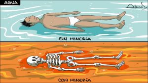 Caricatura de Alecus sobre el agua