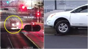 Cámaras captaron el momento del choque. Foto / Cortesía