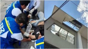 La víctima fue atendida por paramédicos. Foto / Cortesía