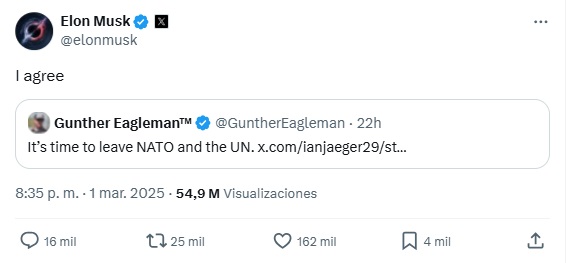 Elon Musk post en X